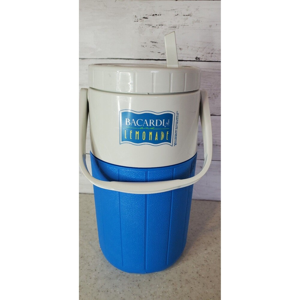 Vintage 1993 Coleman 5580 Water Jug Cooler Bacardi Lemonade 2 Quart Half Gallon